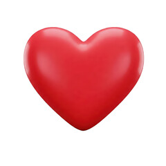 Fototapeta premium 3d render of a red heart isolated on a transparent background
