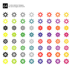 Abstract Geometric Logos & Icons Vector Collection – Y2K, Bauhaus, Brutalist, 64 Piece High Quality Minimalist Set 