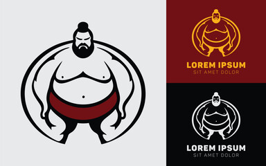 Modern Sumo Symbol with Powerful Stance