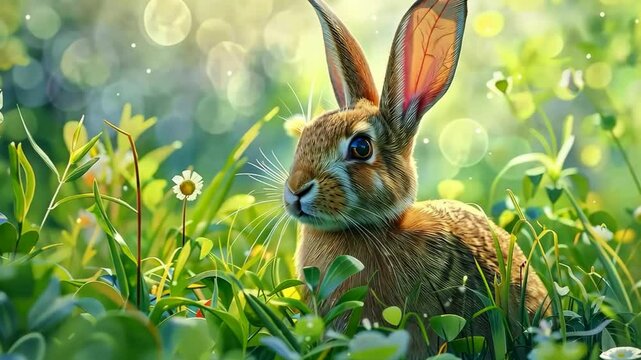 beautiful hare in nature. Selective focus. Nature.