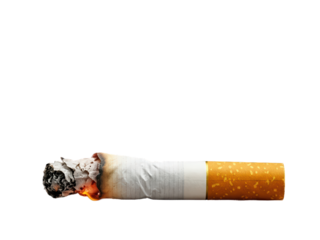burning cigarette on a transparent background
