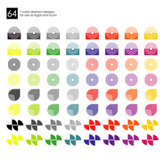 Abstract Geometric Logos & Icons Vector Collection – Y2K, Bauhaus, Brutalist, 64 Piece High Quality Minimalist Set 