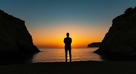 Fototapeta premium Silhouette at Sunset Beach