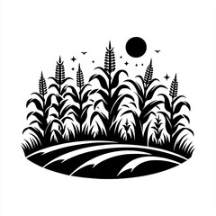 vector illustration of a corn field