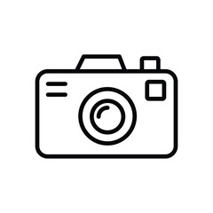  line art illustration of a camera icon vector isolated on white background