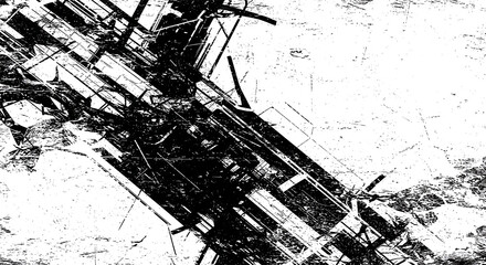 Obraz premium Abstract Sci fi grunge black and white distressed texture background, transparent background