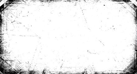Fototapeta premium Abstract grunge black and white distressed texture background, transparent background