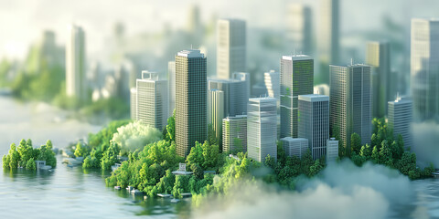 Obraz premium 3D-Rendered Infographics Explaining the Sources and Effects of Global Air Pollution on Human Health