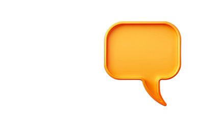Orange speech bubble, idea, reflection, communication, discussion , cut out transparent