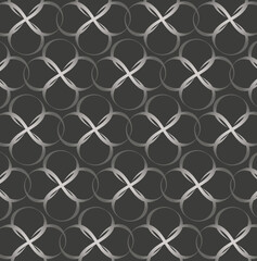 Naklejka premium Ornement décoratif Motif abstrait Symbole Infini Croix Réseau Argent Gris style Monogramme