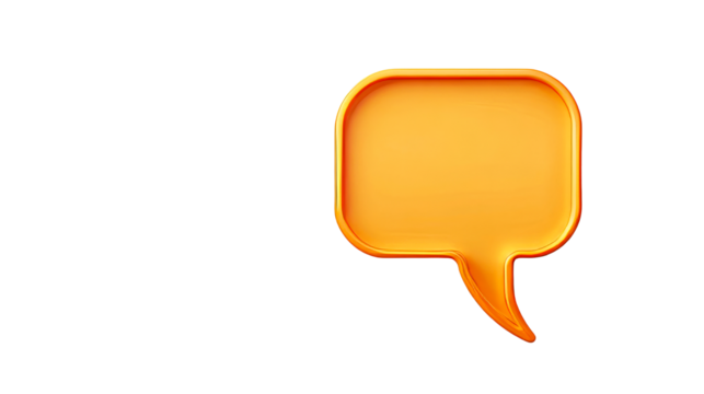 Orange speech bubble, idea, reflection, communication, discussion , cut out transparent - Powered by Adobe