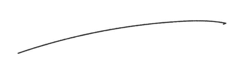 ラフに書いた1本の黒い線 - シンプルでおしゃれな横長のアンダーライン等あしらいのパーツ素材