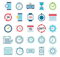 Set of weather vector icons with a white background