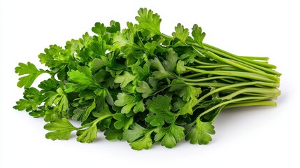 Fototapeta premium A bunch of fresh mustard greens isolated on white background captured in high quality for culinary and nutritional use
