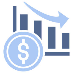 Recession Flat Blue Icon