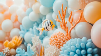 Pastel Balloons and Underwater Decor