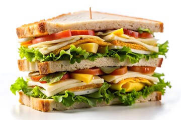 Delicious Multi-Layered Sandwich with Fresh Produce