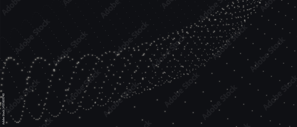 Sticker abstract background with dynamic black and white wave. futuristic dotted wave of bright particles on