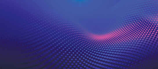 Obraz premium Abstract background with dynamic color wave. Futuristic dotted wave of bright particles. Colorful background for presentation design. Wide format vector illustration. Weave effect.