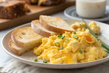scrambled eggs and toast