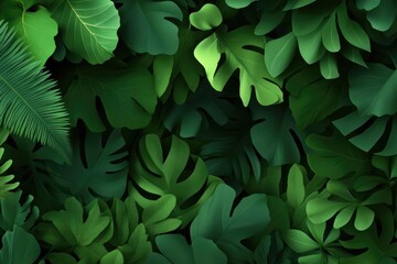 abstract design of 3d vegetation encompassing diverse plant forms and textures showcasing vibrant greens and earthy