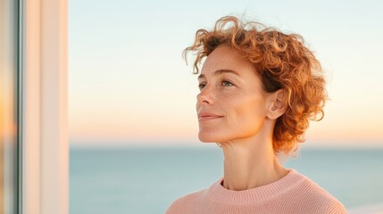 capture person deep contemplative gaze out of window or towards distant horizon embodying dreams and ambitions with