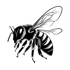 Obraz premium Flying Bee Design, Bee Clipart Design, Anthophila isolated, ‎Honey Bee Illustration, Cute Bee Graphics, isolated on white background 