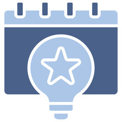 Innovation Day Flat Blue Icon