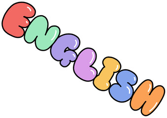 ENGLISH 알파벳 텍스트 일러스트 스티커