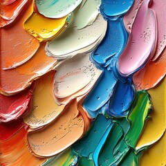 Vibrant, textured impasto oil painting; swirling colors create dynamic abstract artwork.  Perfect for modern home decor or artistic projects.