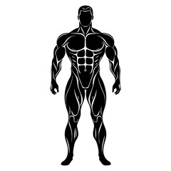 Strongman muscle gym fitness club logo design, bodybuilder, vector illustration for mascot icon