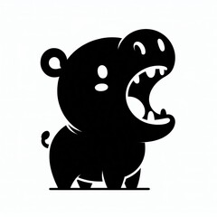 Fototapeta premium Hippo Silhouette image