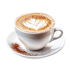 Fototapeta premium Cappuccino coffee isolated on a transparent background