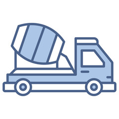 Concrete Truck Blue Icon