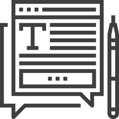 blogging flat line web icon