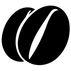 Fototapeta premium coffee beans icon, coffee day line art, coffee day icon - simple black line art icon of coffee beans, symbolizing coffee day celebrations. coffee day vector art.