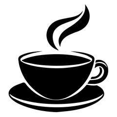 Coffee Cup Icon In Flat Style Vector Icon For Apps, UI, Websites. Black Icon Vector Illustration.