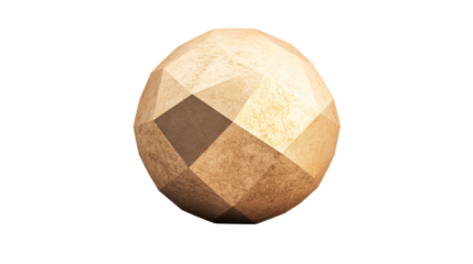 Faceted egg abstract geometric object, polygonal, textured, isolated, cut out transparent