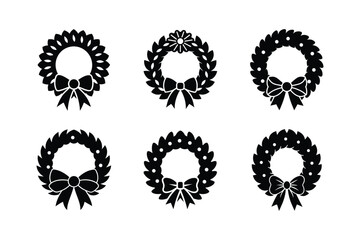 christmas wreath icon new year vector art