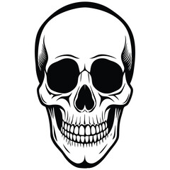 Fototapeta premium silhouette of a human skull icon, Monster skull silhouette Vector illustration