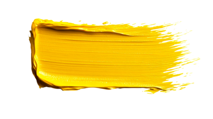 Bright Yellow Acrylic Paint Smear, Texture, Abstract Brushstroke , cut out transparent