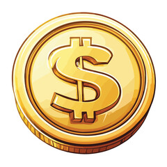Obraz premium Money coin icon. Flat gold coin vector with currency symbol. isolate on white background.