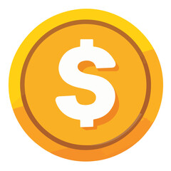 Fototapeta premium Money coin icon. Flat gold coin vector with currency symbol. isolate on white background.
