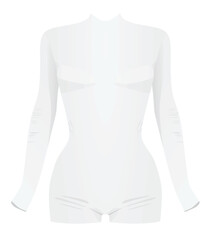 Obraz premium White long sleeve bodycon. vector