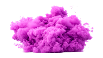 Dense cloud of pink smoke with intricate details, cut out transparent