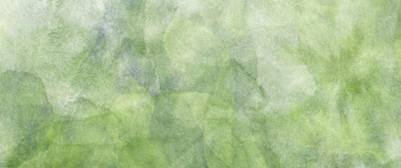 Green background watercolor vector texture for poster, cover, banner, flyer, cards. Hand drawn green grunge illustration for design. Minimalistic painting. Paper texture.