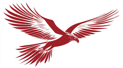 Fototapeta premium Vibrant Hawk Bird Illustration: Dynamic Flight of a Fierce Predator in Colorful Silhouette Vector Design