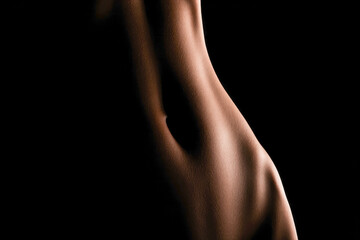 Fototapeta premium Subtle curves and shadows of a female figure