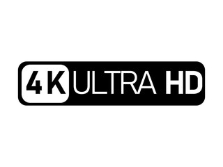 4K 8K Ultra HD video format vector icon set. High resolution web tv screen symbol, vector illustration