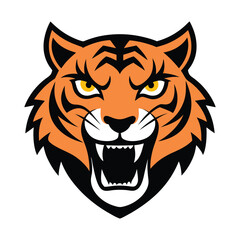 Obraz premium tiger angry head vector art illustration 